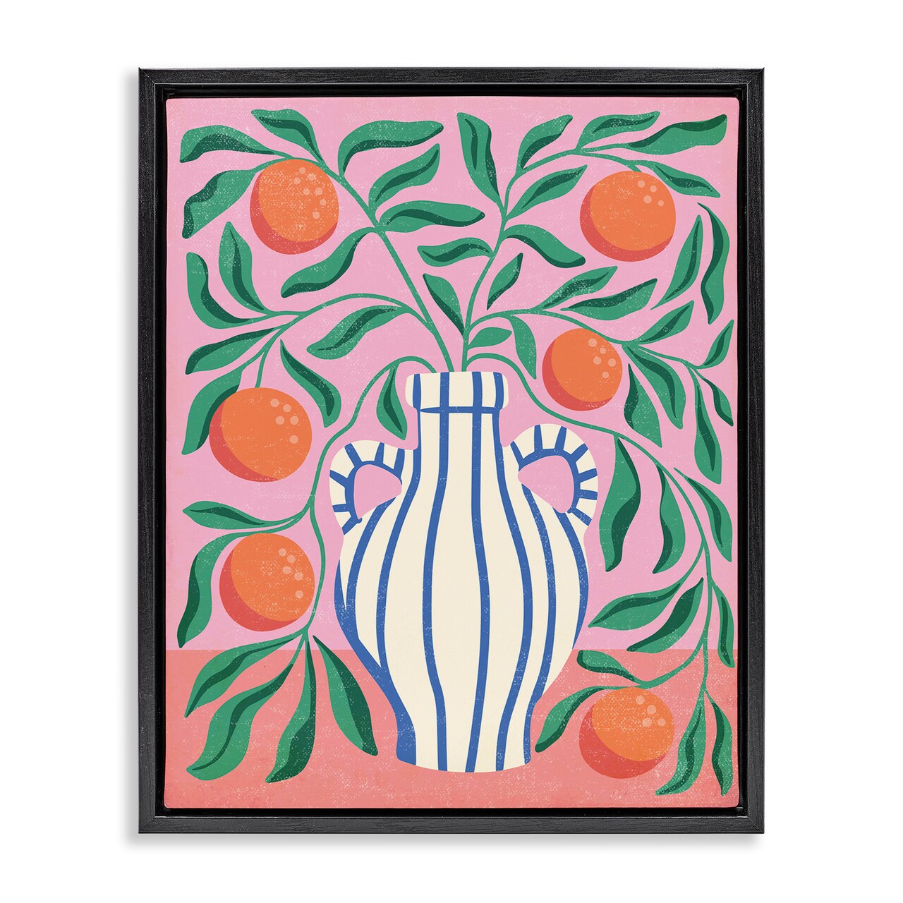 Stupell Industries Midcentury Modern Orange Vase Floating Frame By Caroline Alfreds